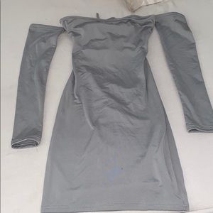 Grey Mini Dress w/lace up back